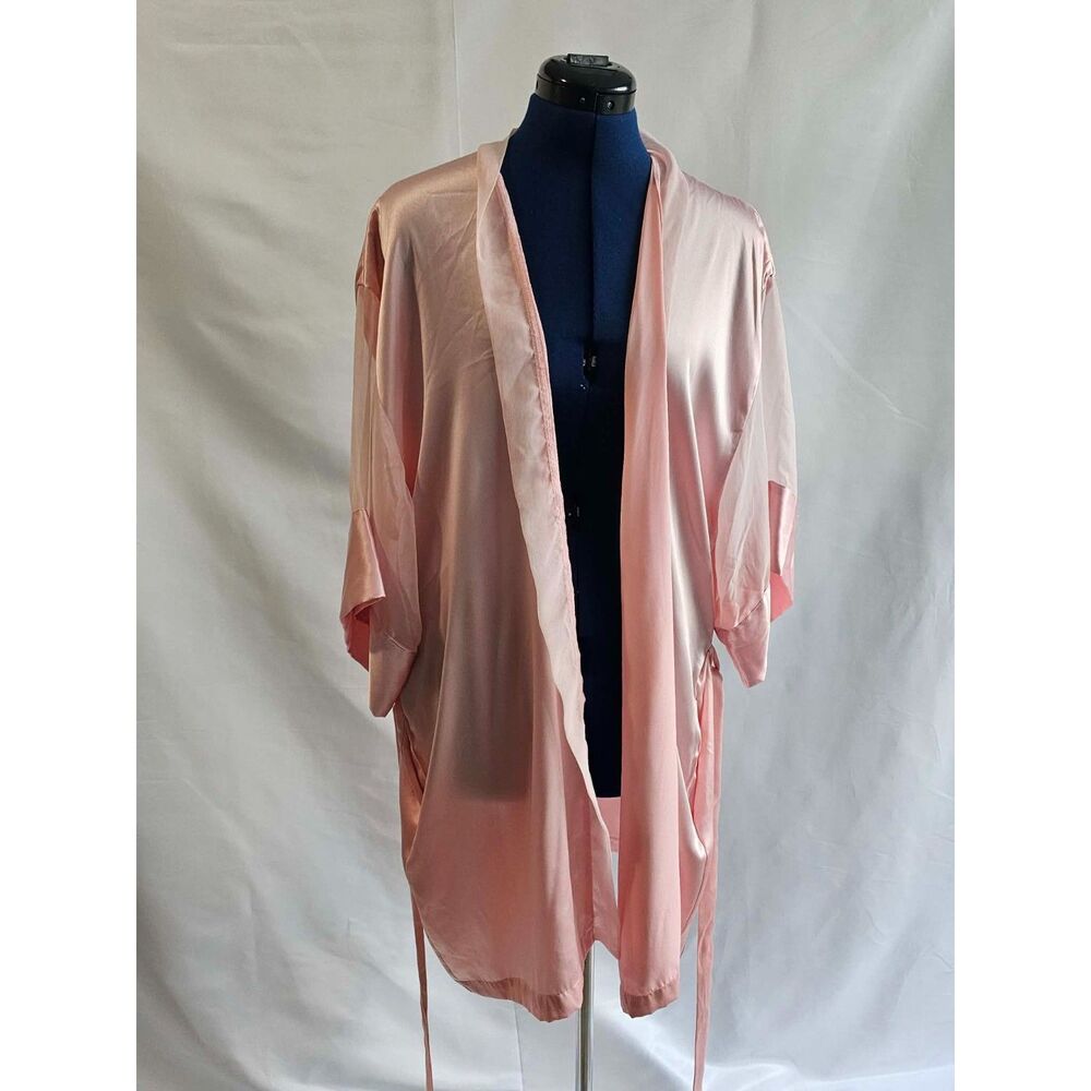 Vintage Victoria’s Secret Pink Satin Robe One Size Y2K Sleepwear